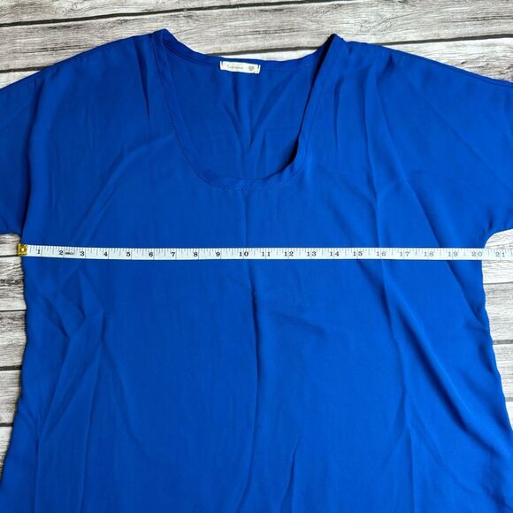 Soprano Women's Bright Blue Blouse Top Shirt M Med Medium Lightweight Unlined - Picture 9 of 10